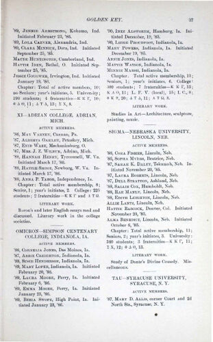 Chapter Record for 1885-86: Sigma - Nebraska University (image)